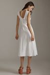 By Anthropologie Sleeveless Poplin Smocked Midi Dress
