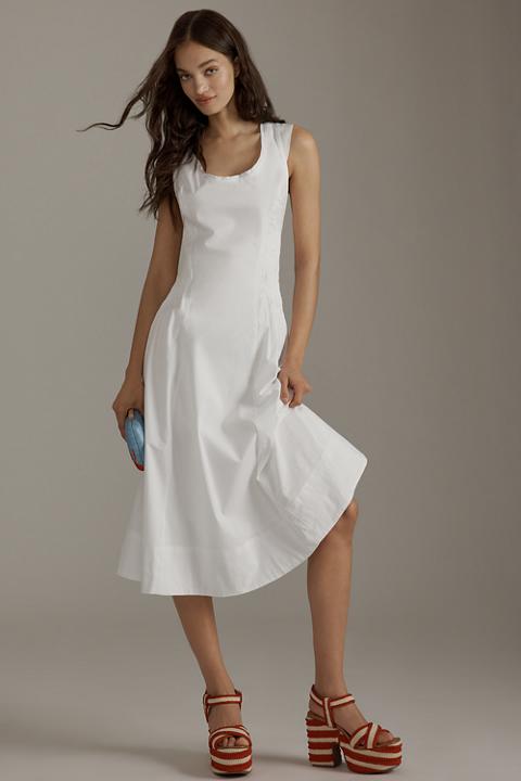 By Anthropologie Sleeveless Scoop-Neck Midi Dress