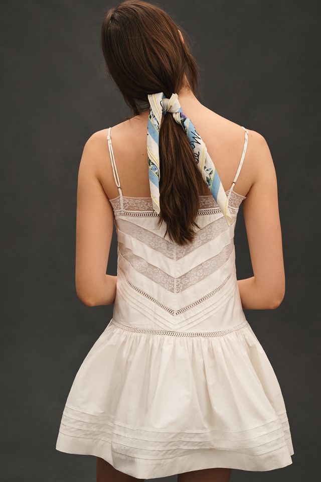 Maeve Sleeveless Square-Neck Lace Mix Mini Dress | Anthropologie