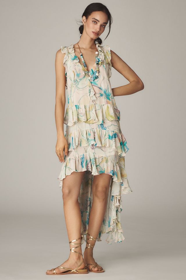 Anthropologie ★ Maeve V-Neck Ruffle Hi-Low Dress 4130972460077_012_b14?$a15-pdp