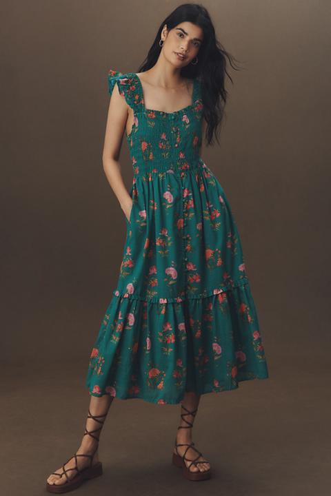 The Peregrine Square-Neck Midi Dress