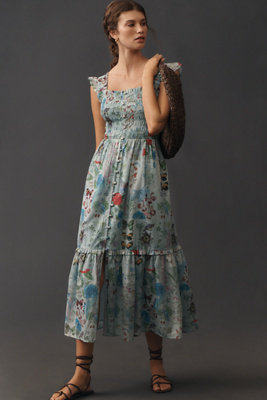 The Peregrine Square-Neck Midi Dress