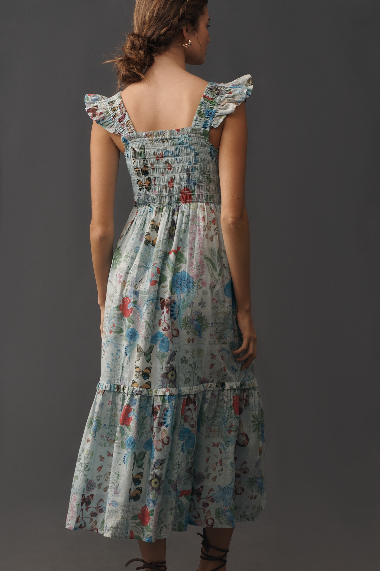 Peregrine Square-Neck Midi Dress