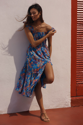The Peregrine Square-Neck Midi Dress