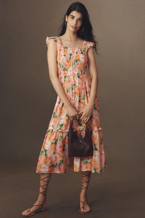 The Peregrine Square-Neck Midi Dress