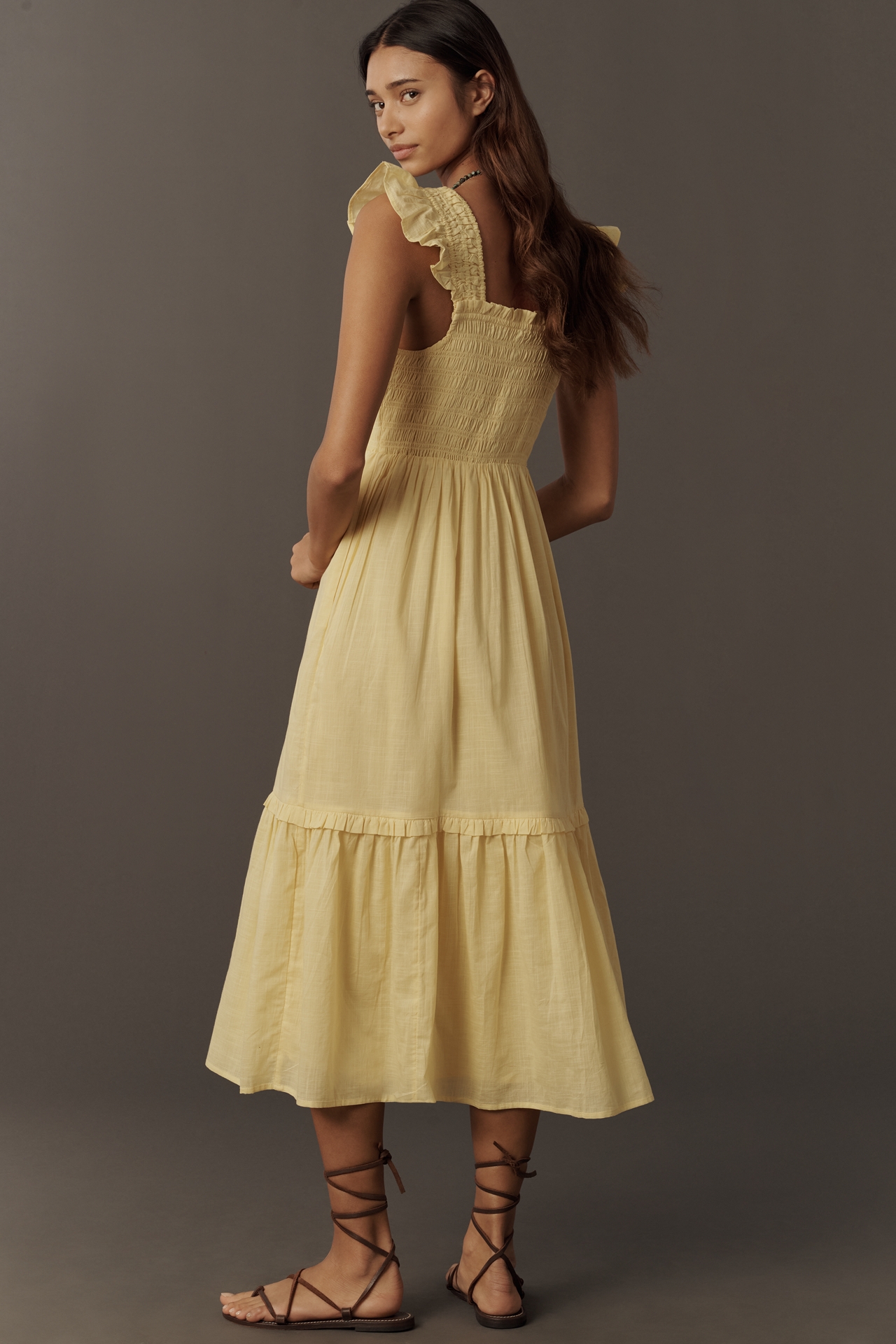 The Peregrine Square-Neck Midi Dress
