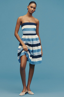 Maeve Strapless Cotton Lace Dress