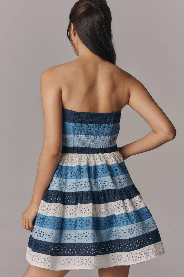 Maeve Strapless Cotton Lace Dress #4