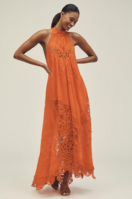 Halter Cutwork Lace Dress