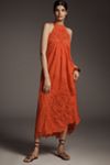 By Anthropologie Halter Cutwork Lace Dress