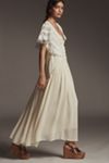 By Anthropologie V-Neck Flutter-Sleeve Midi Dress