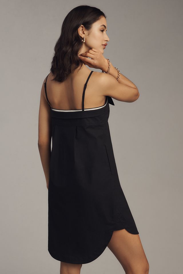 Maeve Sleeveless Button-Front Poplin Mini Dress #1