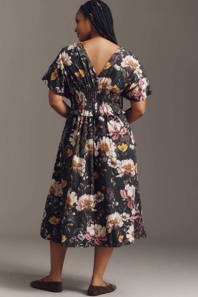 By Anthropologie V-Neck Zip-Front Midi Dress #4