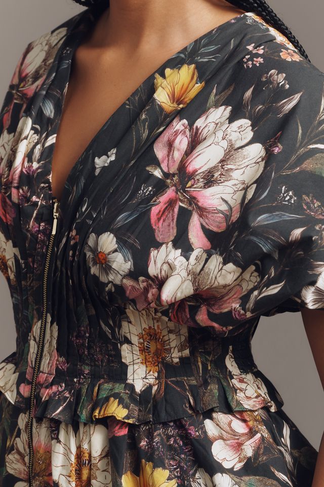 By Anthropologie V-Neck Zip-Front Midi Dress #5