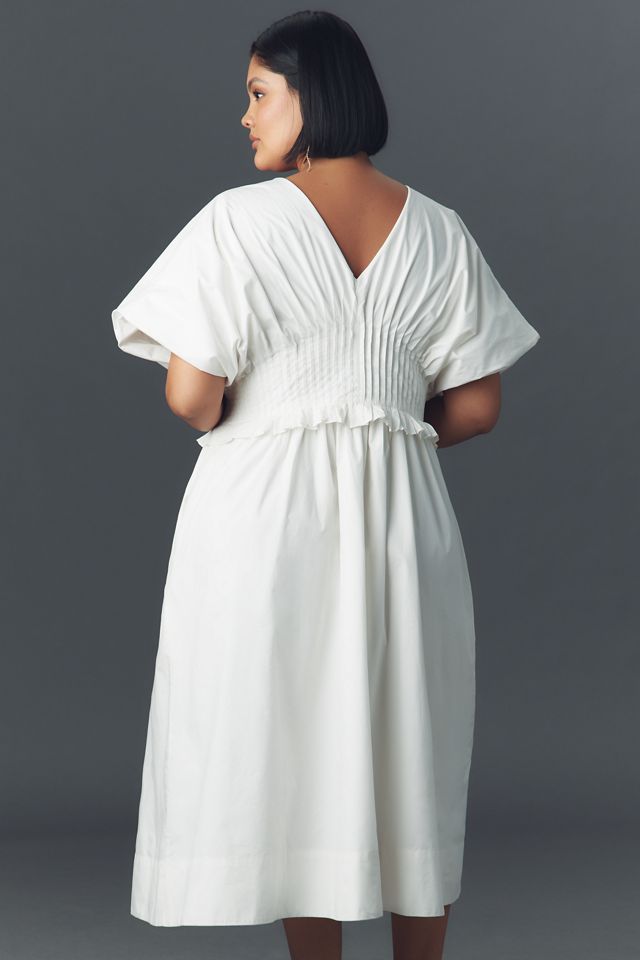By Anthropologie V-Neck Zip-Front Midi Dress #6