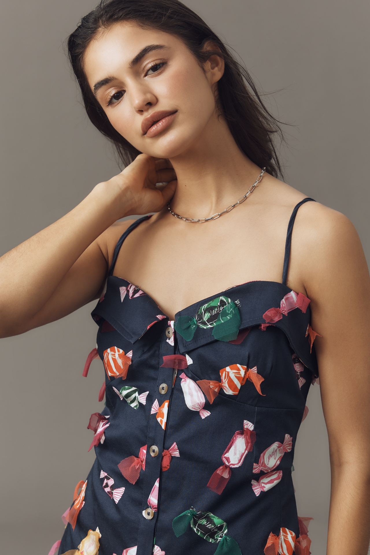 Maeve Printed Buttondown Mini Dress