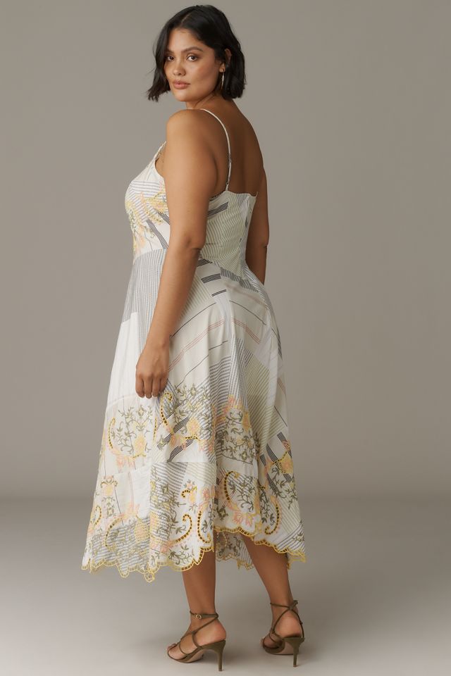 By Anthropologie Sleeveless V-Neck Asymmetric Midi Dress #5