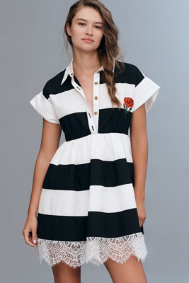 Maeve Short-Sleeve Rugby Swing Mini Dress product page