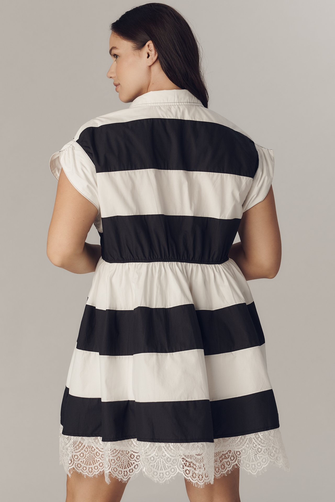 Maeve Short-Sleeve Rugby Swing Mini Dress