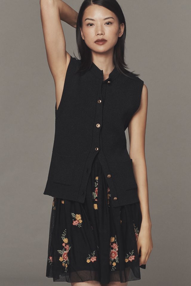 By Anthropologie Sleeveless Cardigan Sweater Dress #1