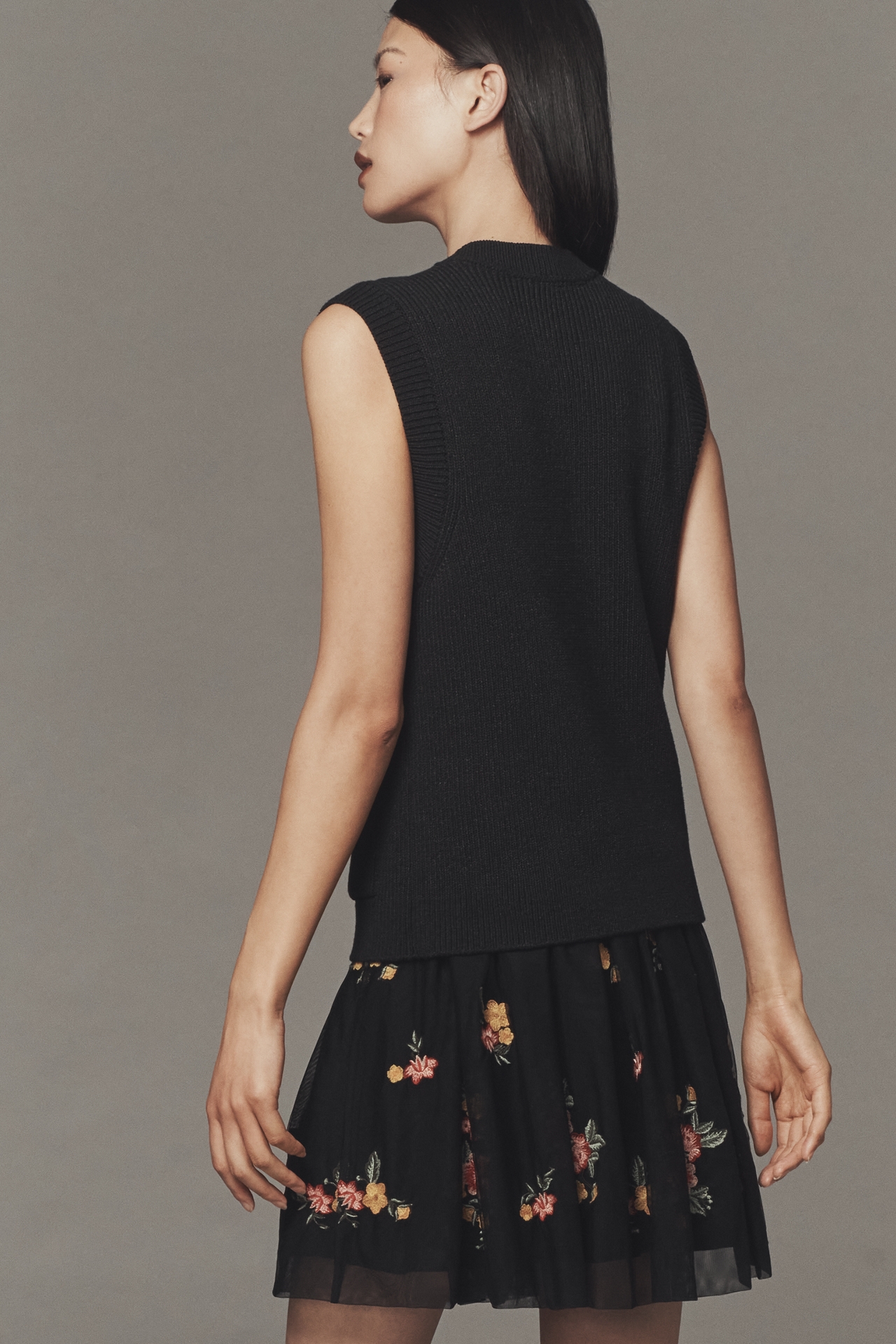 By Anthropologie Sleeveless Cardigan Sweater Dress