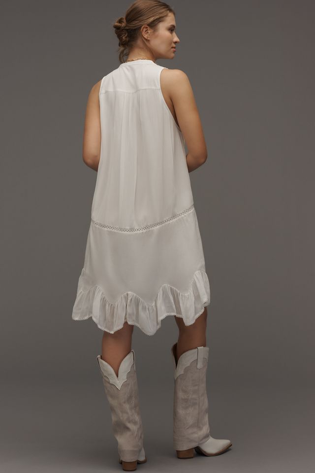 By Anthropologie Sleeveless V-Neck Lace Mini Dress #1