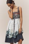 Farm Rio x Anthropologie Linen Blend Strapless Drop-Waist Maxi Dress