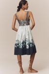 Farm Rio x Anthropologie Linen Blend Strapless Drop-Waist Maxi Dress