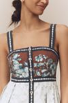 Farm Rio x Anthropologie Linen Blend Strapless Drop-Waist Maxi Dress