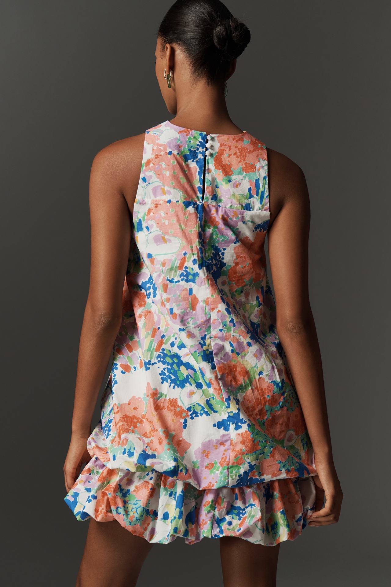 Maeve Sleeveless Double Bubble-Hem Mini Dress