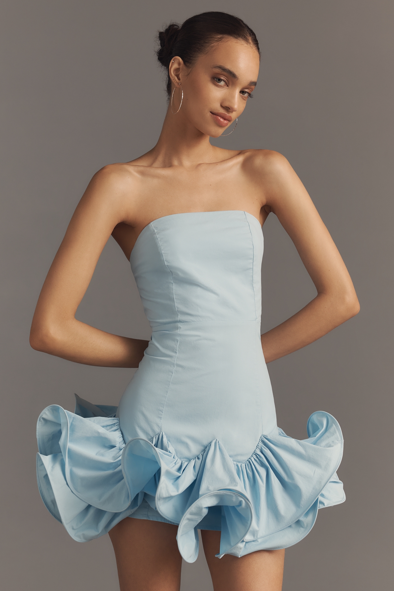 Maeve Strapless Ruffle Mini Dress