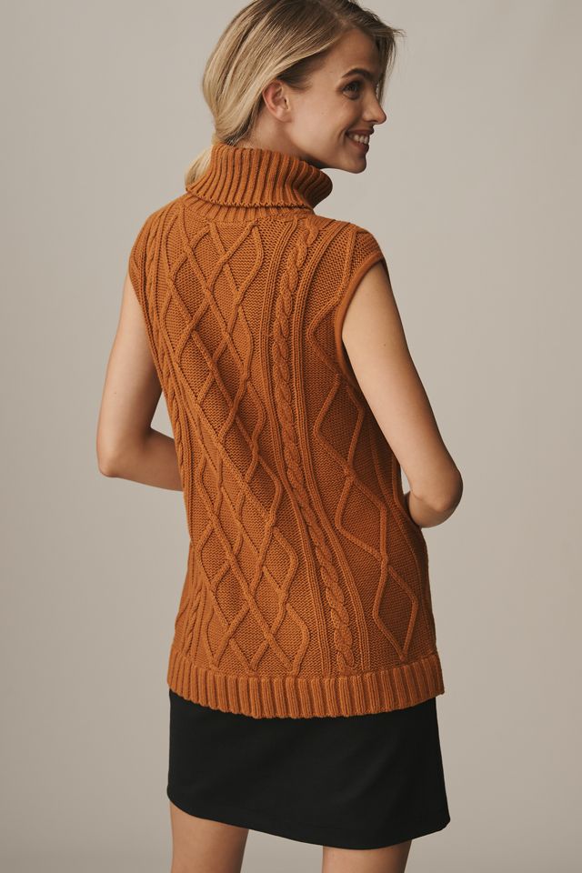 By Anthropologie Turtleneck Cable-Knit Twofer Mini Dress #2