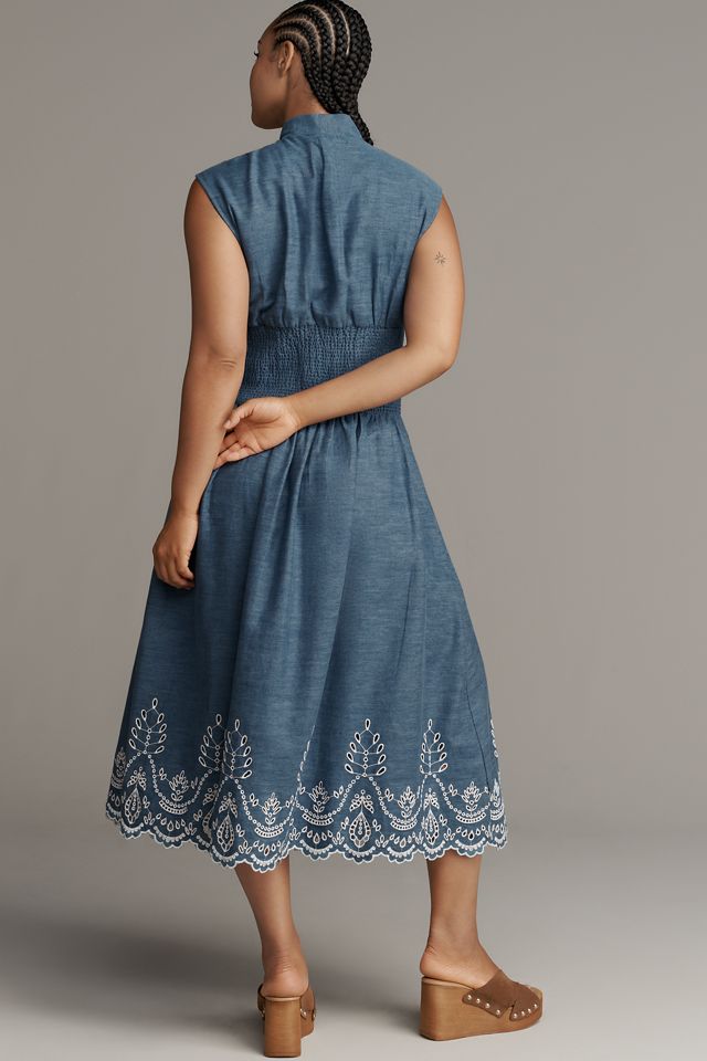 The Tommie Denim Eyelet Trim Dress #6