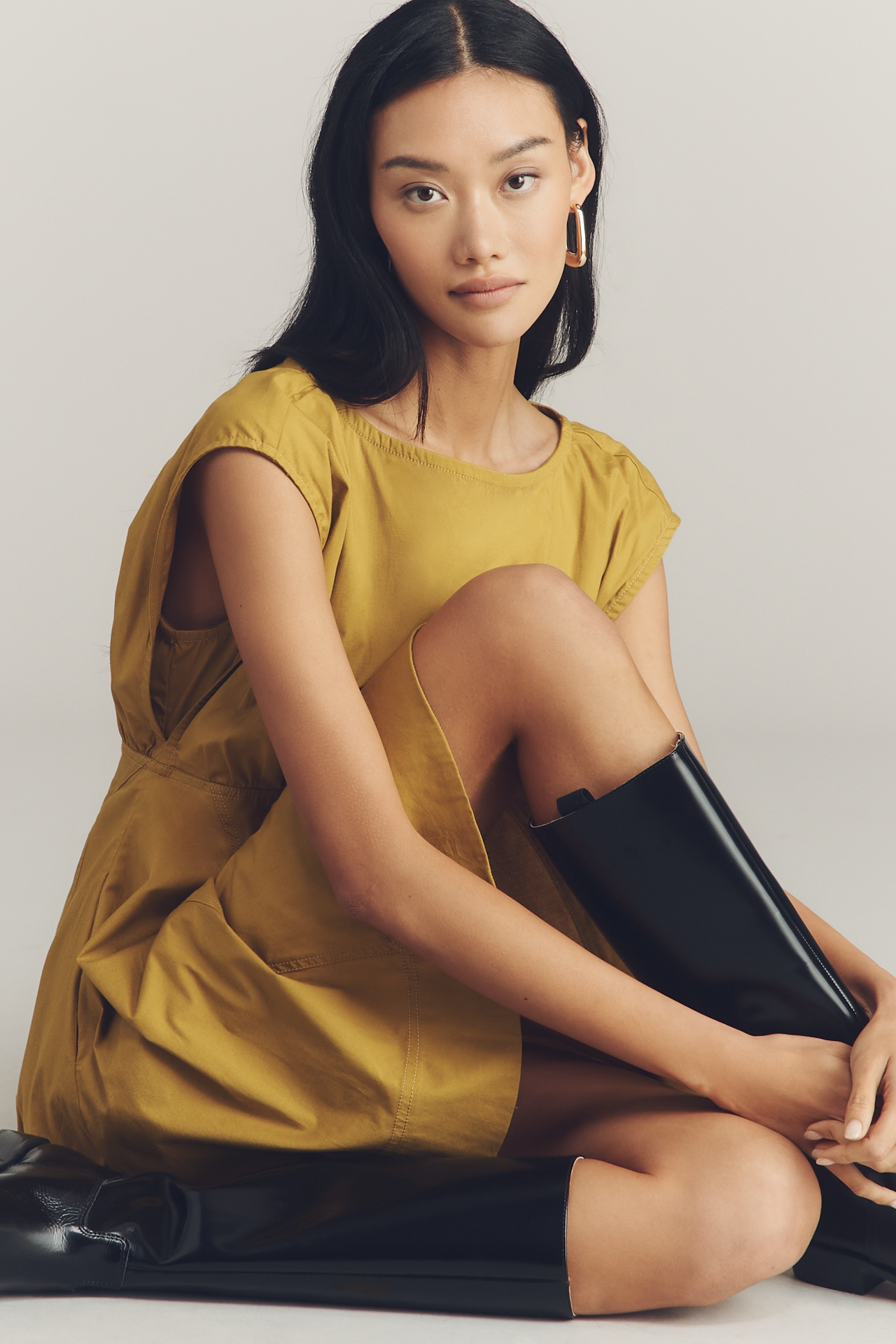 Maeve Sleeveless Waisted Poplin Mini Dress