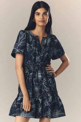anthropologie The Somerset Denim Mini Dress Denim Medium Blue