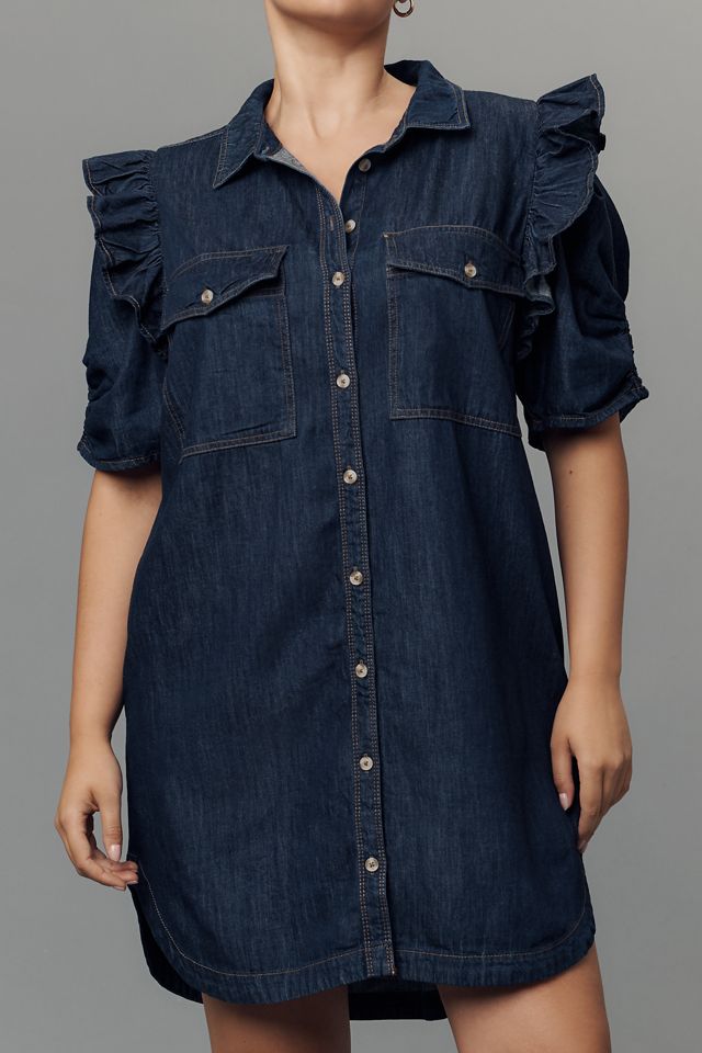 The Ozzi Ruffle-Sleeve Shirtdress by Pilcro #5