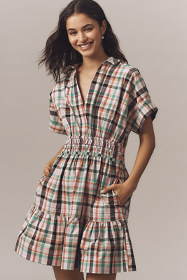 The Somerset Collection By Anthropologie The Somerset Plaid Mini Dress In Multi
