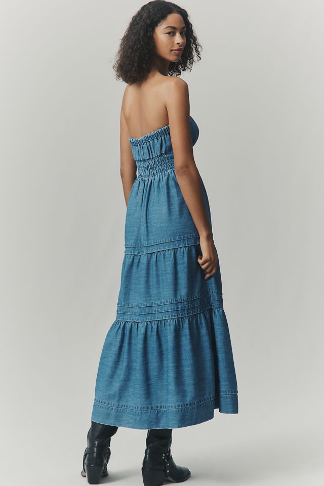 The Somerset Strapless Denim Maxi Dress