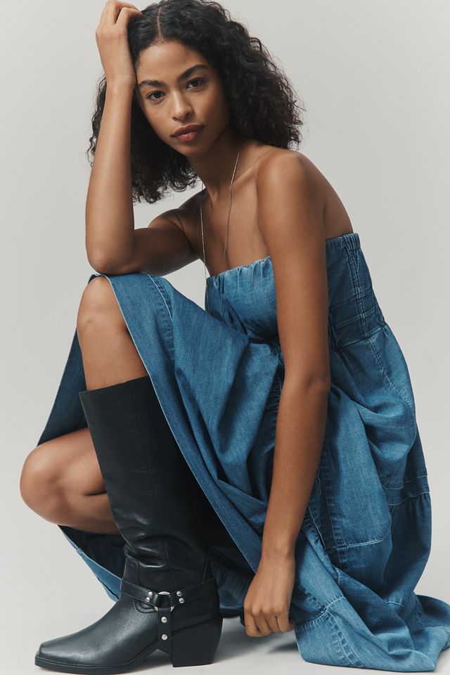 The Somerset Strapless Denim Maxi Dress #3