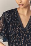 Maeve V-Neck Lurex Tiered Mini Dress