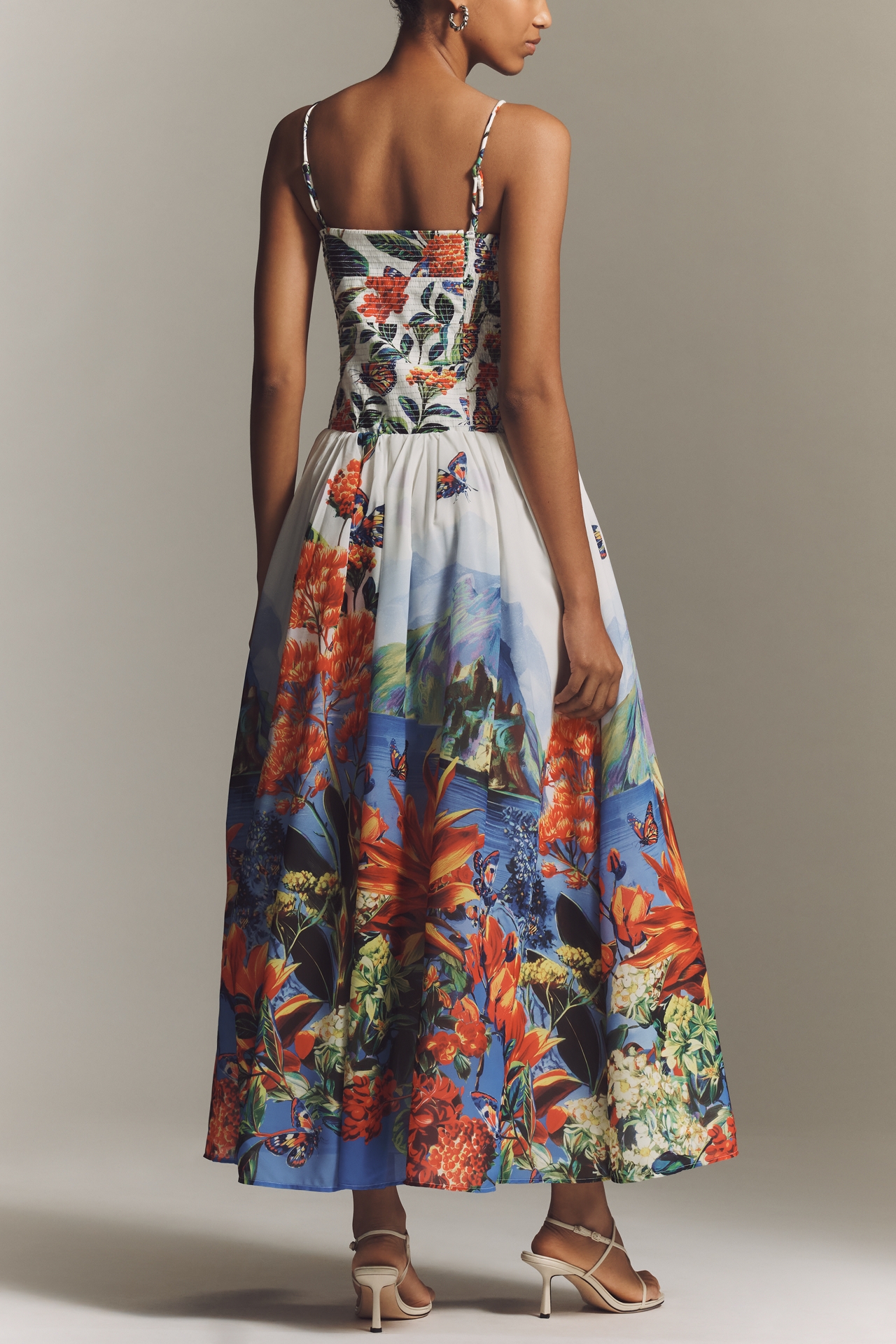 The Muse Basque-Waist Midi Dress