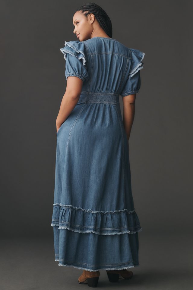 Pilcro Short-Sleeve Ruffled Midi Shirt Dress #6