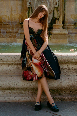 Maeve Twofer Faux-Leather Babydoll Dress product page