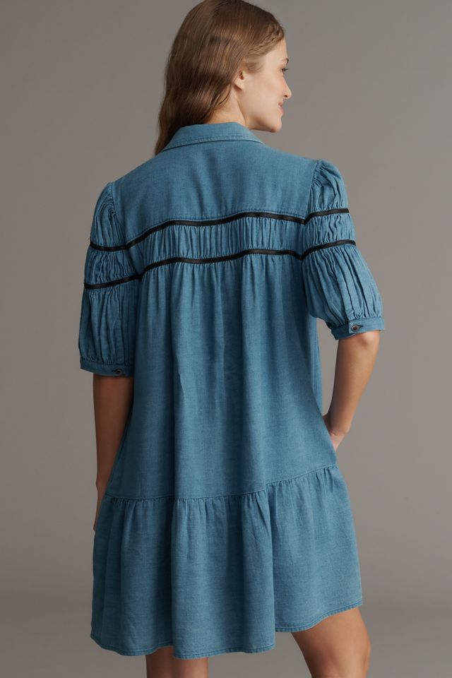 The Leandra Shirred Yoke Mini Dress by Maeve #1
