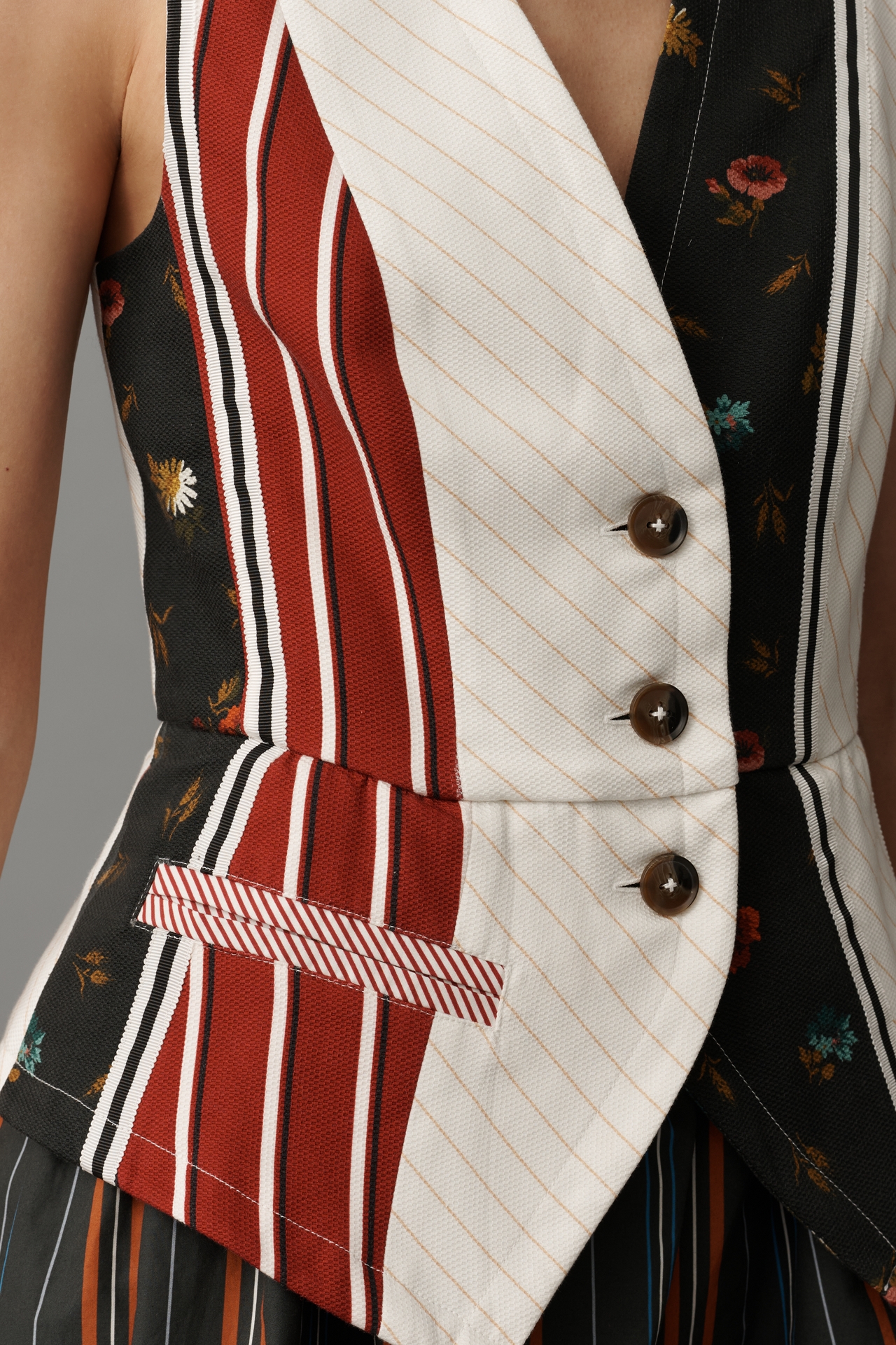 Maeve Mixed-Print Vest