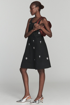 Maeve The Keiko Rhinestone Mini Dress By  In Gray