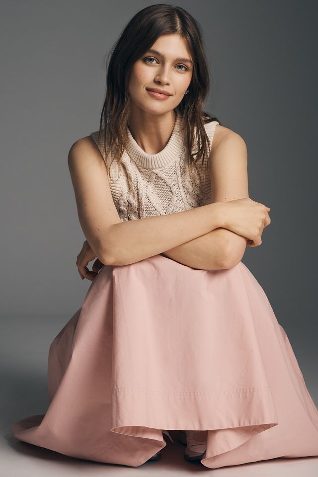 By Anthropologie Twofer Sleeveless Poplin Midi Dress #3