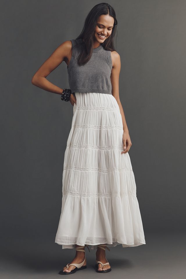 By Anthropologie Twofer Tiered Sleeveless Dress #3