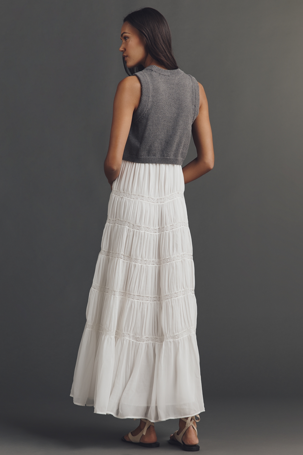 By Anthropologie Twofer Tiered Sleeveless Dress