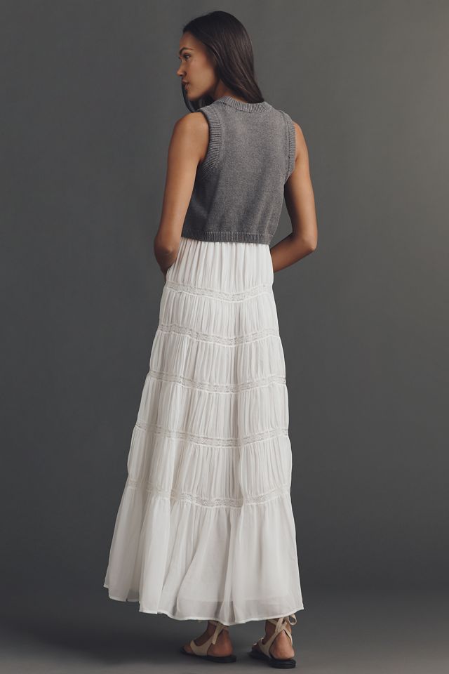 By Anthropologie Twofer Tiered Sleeveless Dress #4